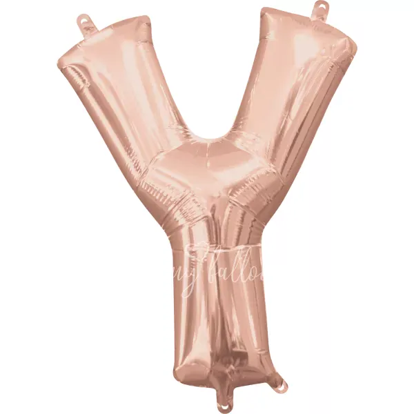 40" بالون هيليوم فويل حرف Y اللون ذهبي روز لامع