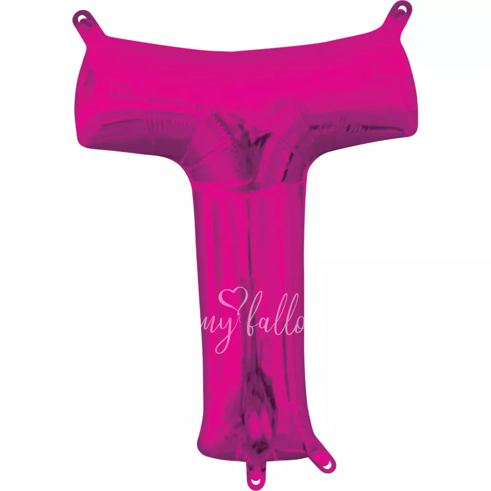 40" Helium foil gloss Fuchsia Letter T balloon