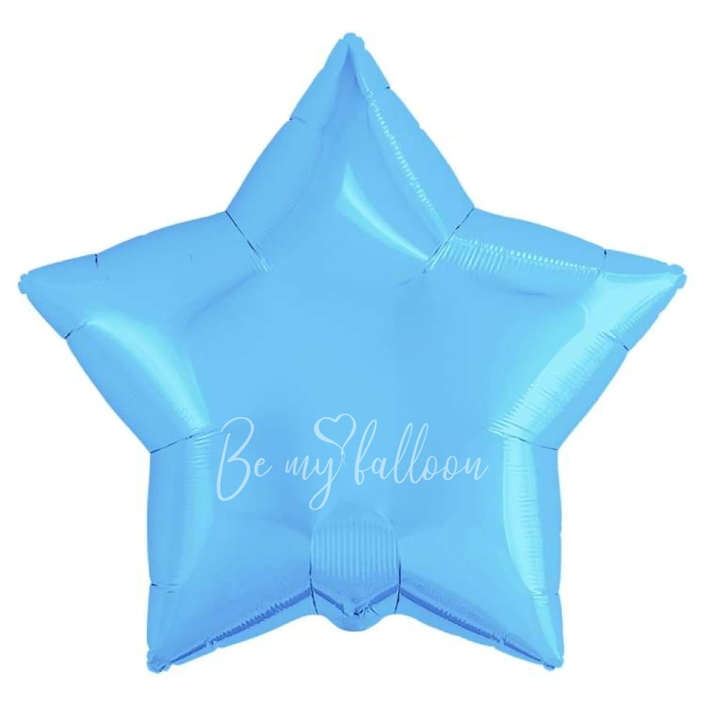 بالون هيليوم فويل نجمة ازرق فاتح لامع 19"