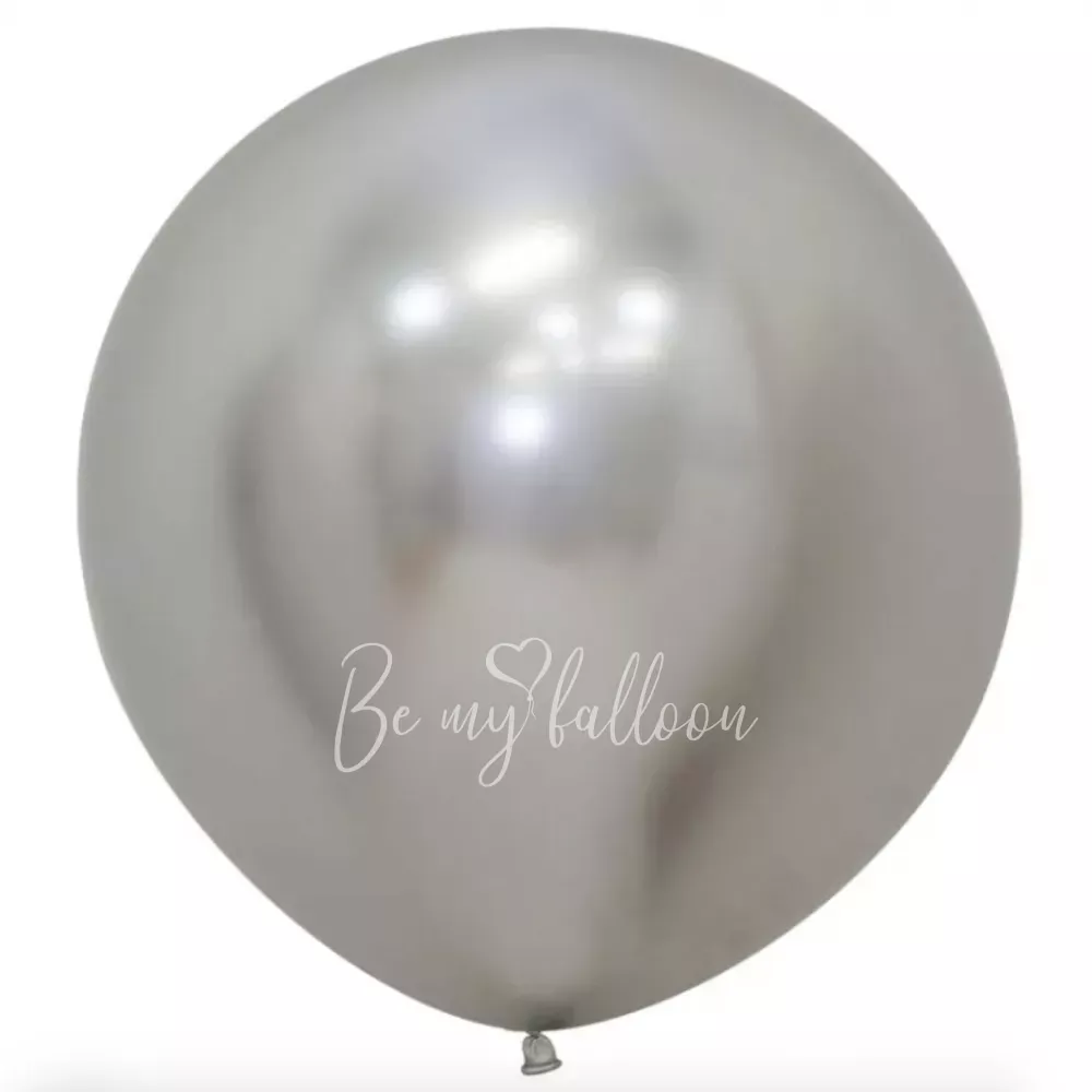 24" Helium chrome Silver plain balloon