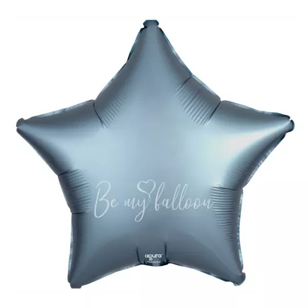 21" Helium foil satin Grey Star balloon