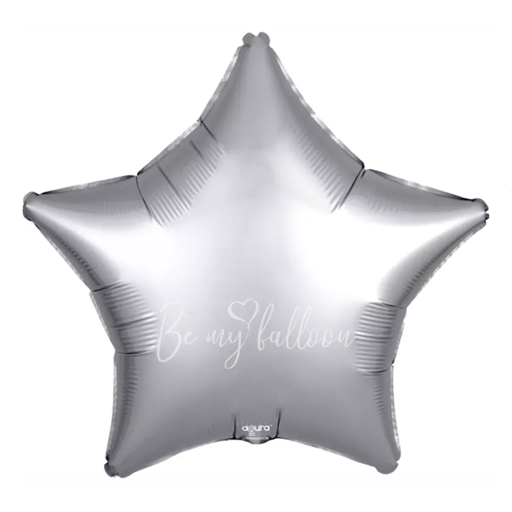 30" Helium foil satin Silver Star balloon
