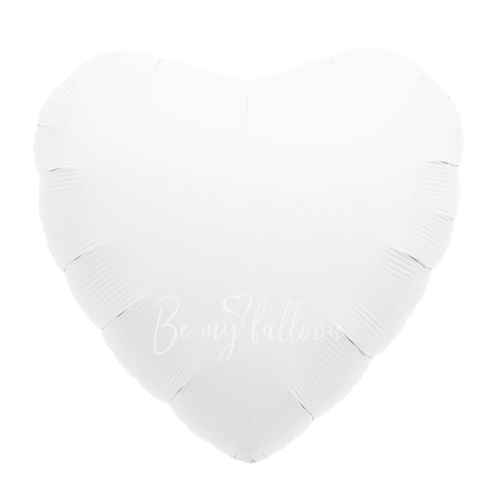 19" Helium foil gloss White Heart balloon