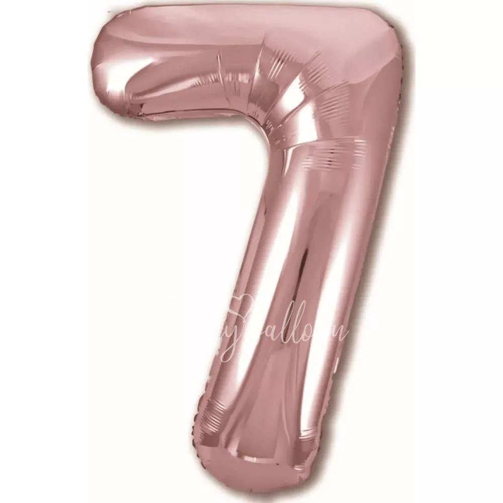40" Helium foil gloss Rose gold Number 7 balloon