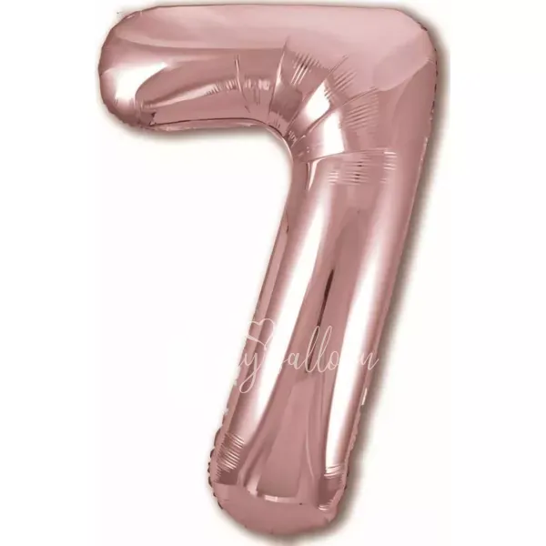 40" Helium foil gloss Rose gold Number 7 balloon