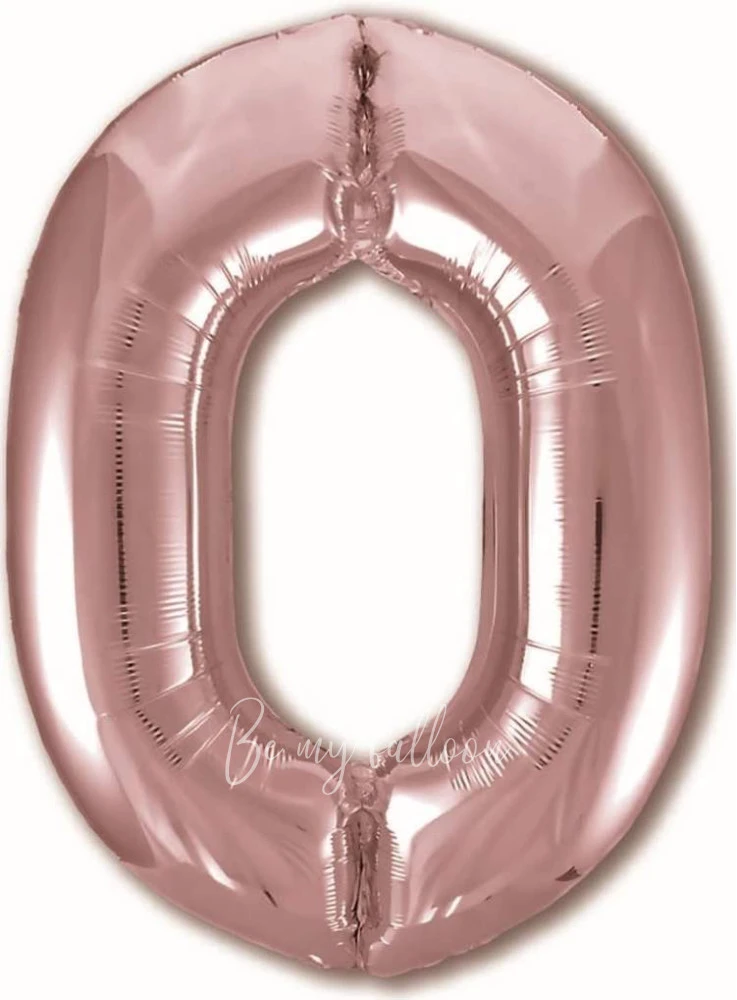 40" Helium foil gloss Rose gold Number 0 balloon