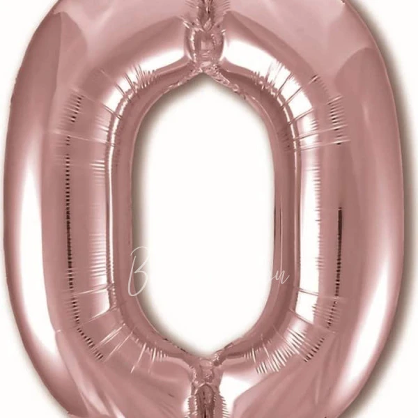 40" Helium foil gloss Rose gold Number 0 balloon