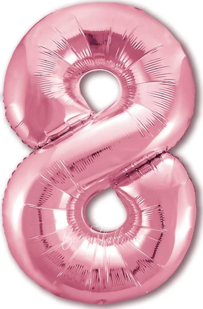 40" Helium foil gloss Pink Number 8 balloon