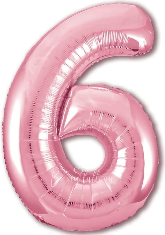 40" Helium foil gloss Pink Number 6 balloon