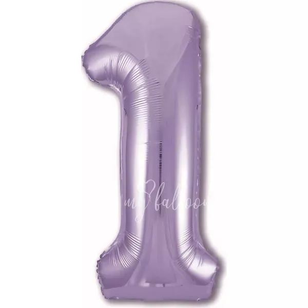 40" Helium foil gloss Lilac Number 1 balloon