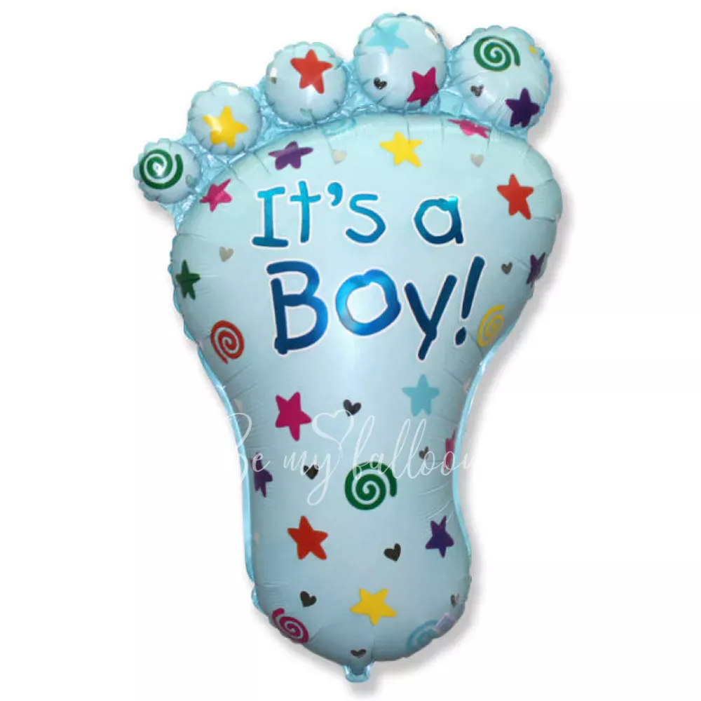 30" Helium foil blue Baby Foot balloon