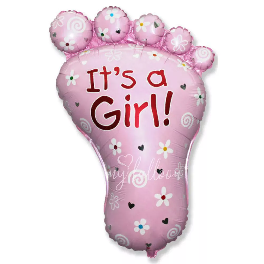 30" Helium foil pink Baby foot balloon