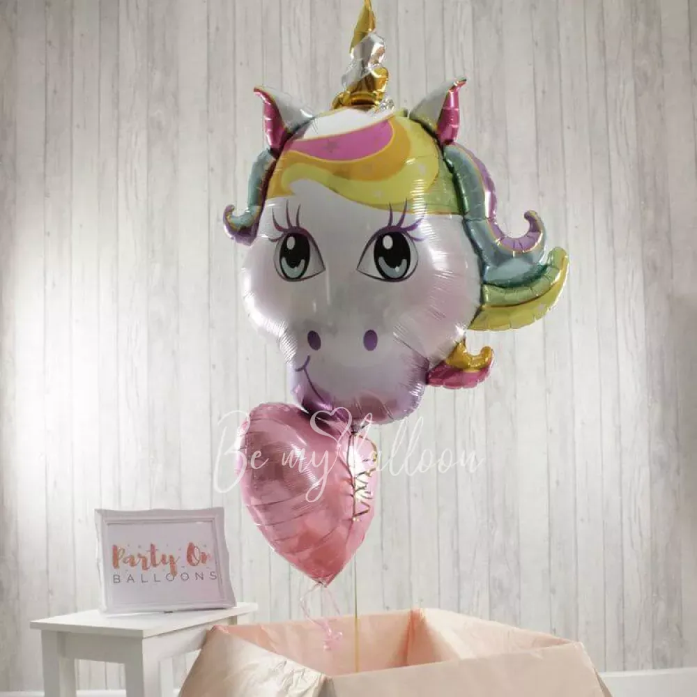 30" Helium foil Unicorn Head balloon