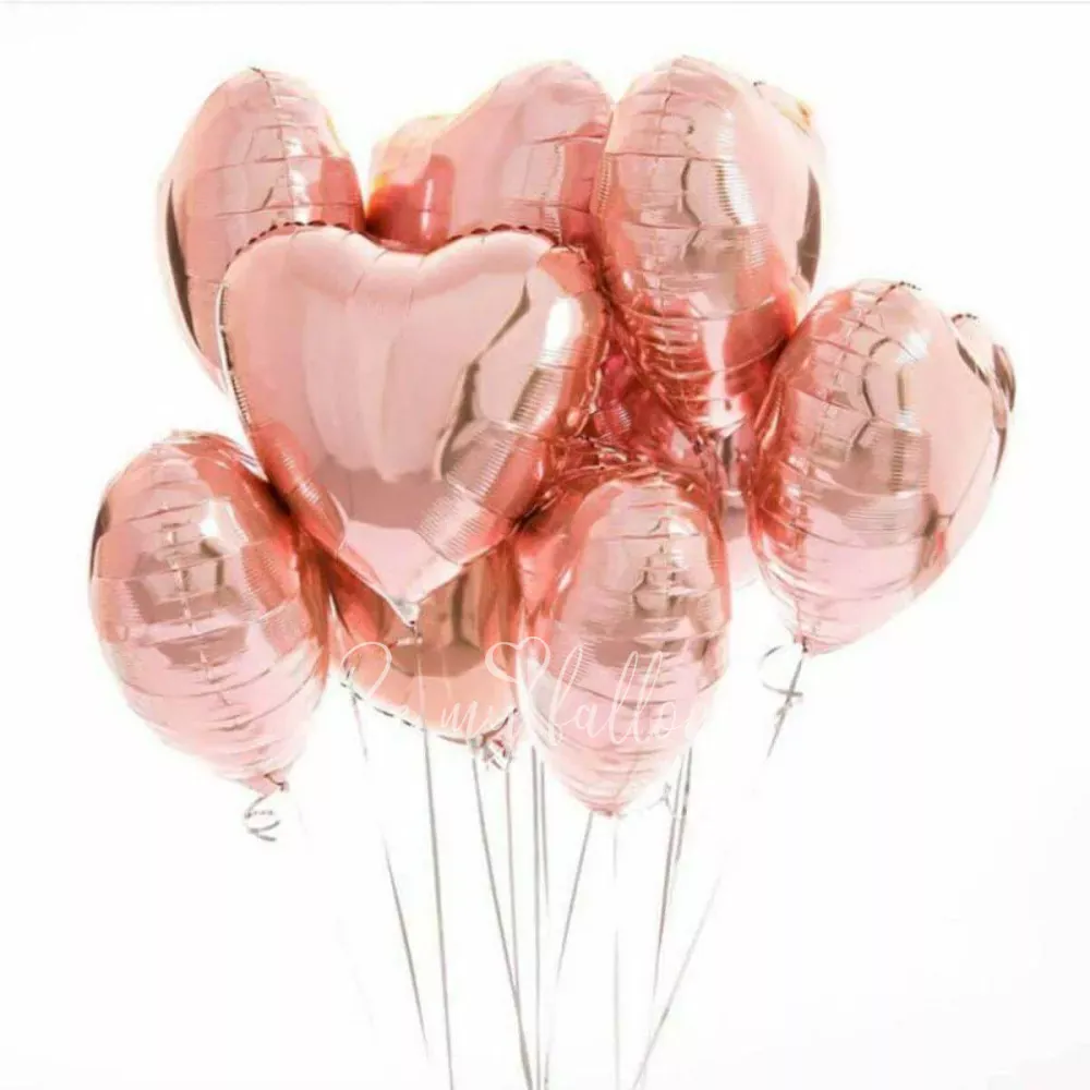 Rose Gold Hearts Balloon bouquet
