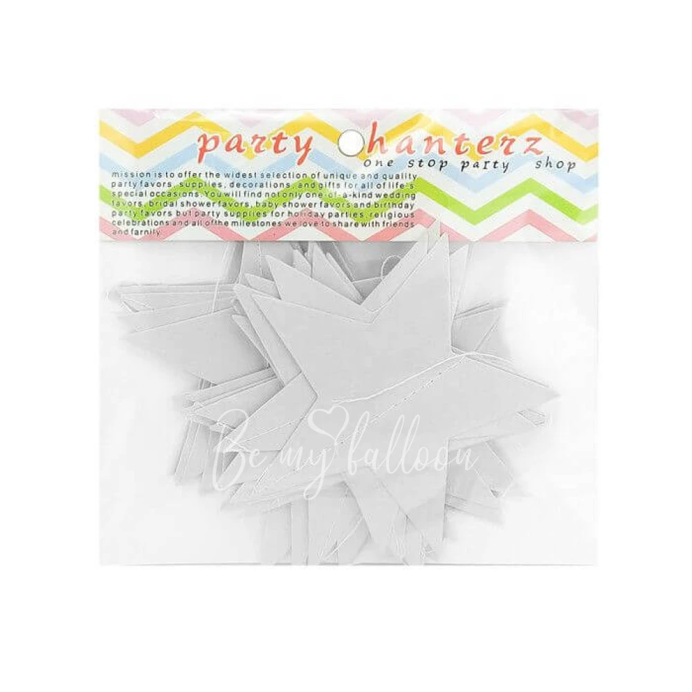 3.2m Silver stars garland 