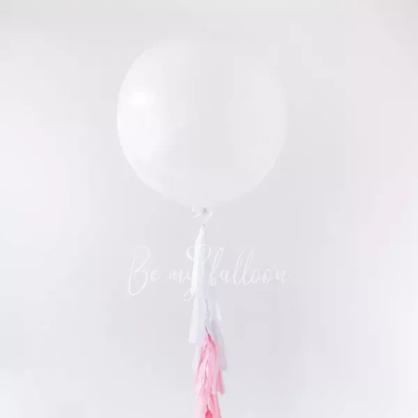 Latex Giant plain fashion balloon with tassels White