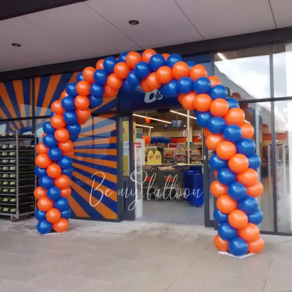 7 meter Orange & Blue Classic Balloon Arch