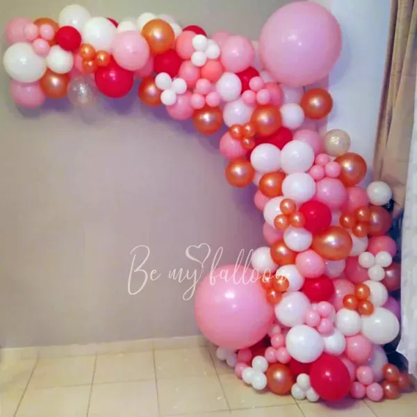 4 meter Raspberry Organic Balloon Garland