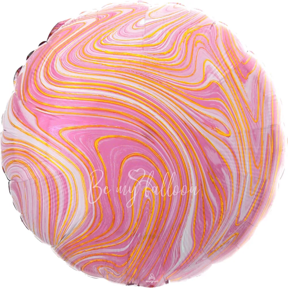 18" Helium foil gloss Marble pink Round balloon