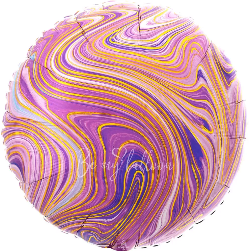 18" Helium foil gloss Marble purple Round balloon