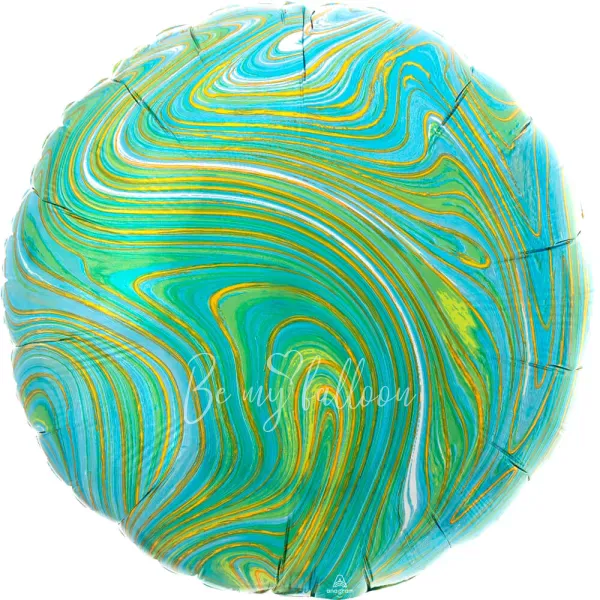 18" Helium foil gloss Marble green Round balloon