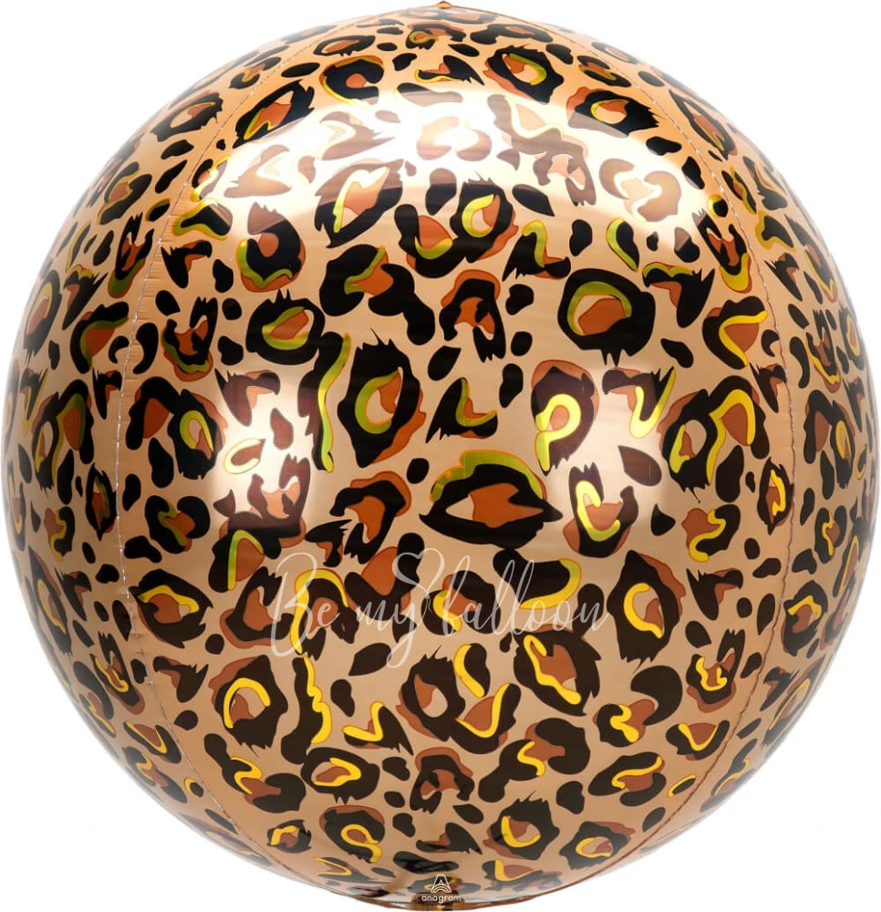 16" Helium foil gloss Leopard print 3D Sphere balloon