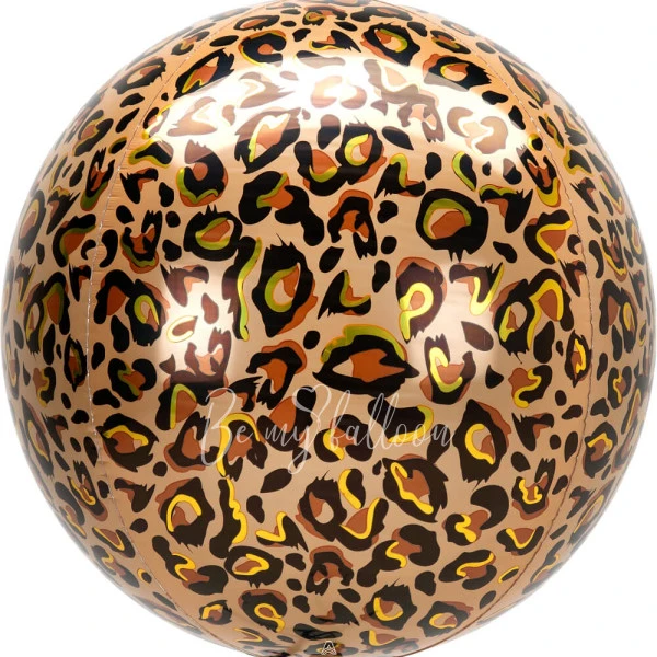 16" Helium foil gloss Leopard print 3D Sphere balloon