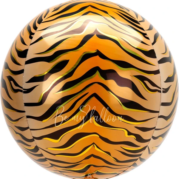 16" Helium foil gloss Tiger print 3D Sphere balloon