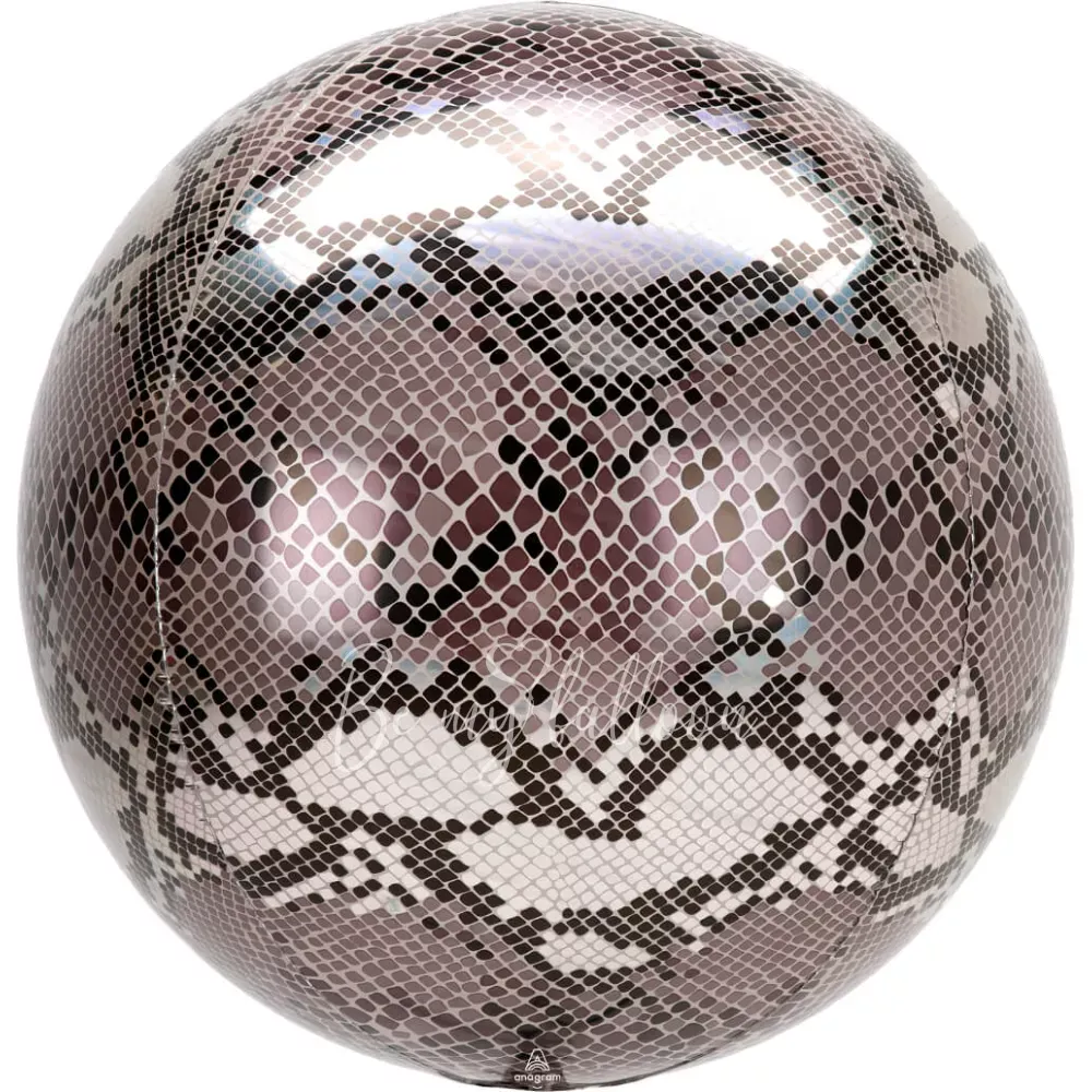 16" Helium foil gloss Snake print 3D Sphere balloon