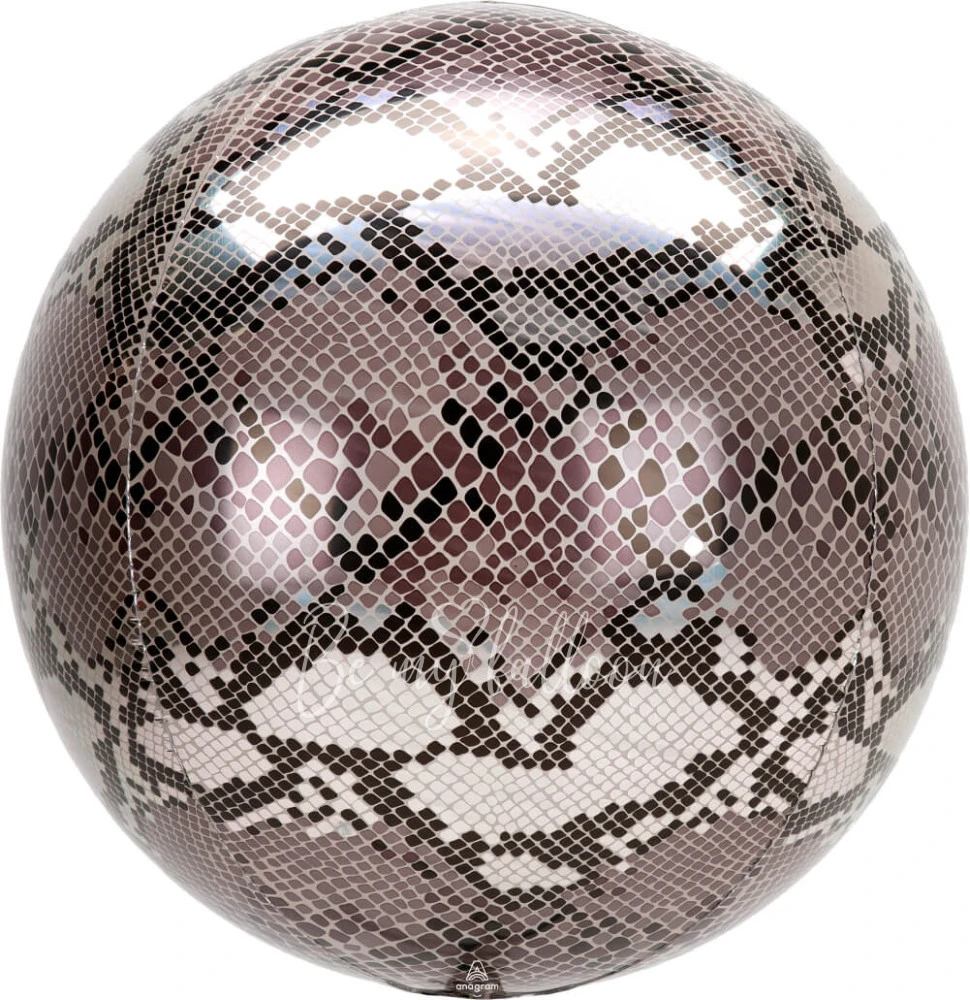 16" Helium foil gloss Snake print 3D Sphere balloon