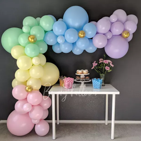 2.5m Pastel range organic balloon garland