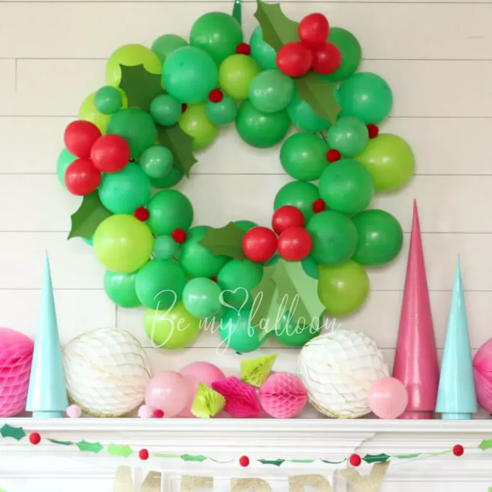 2.5m Christmas Wreath Organic balloon garland